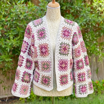 Cozy Elegance – Granny Hexagon Crochet Cardigan Pattern