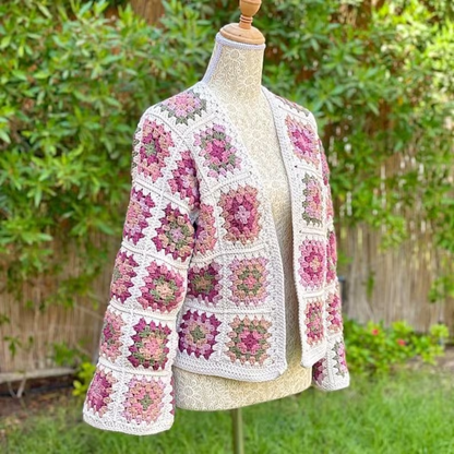 Cozy Elegance – Granny Hexagon Crochet Cardigan Pattern